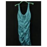 CACHE BLUE SATIN DRESS SIZE LABEL REMOVED