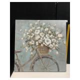 KIRKLAND FLOWERS ON BICYCLE ON CANVAS 23.5 X 23.5