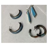 STERLING WITH TURQUOISE EARRINGS
