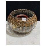 DECORATIVE GLASS BOWL WITH DECORATIVE ROCKS
