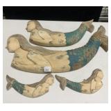 WOODEN MERMAID WALL DECORE, MADE IN THE