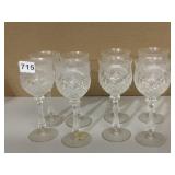 MIKASA CRYSTAL GLASSES 8 TOTAL 1 HAS CHIP