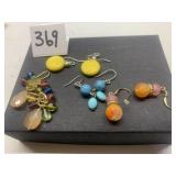 COLORFUL EARRINGS INCLUDING BLUE STONE