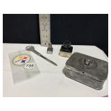 BLACK INK, PEWTER TOP BASKET LETTER OPENER, LION