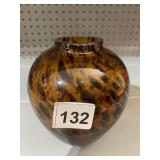 TWO TONE BROWN GLASS VASE