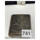 PORTUGAL "F" W/ CROWN HINGED BOX 3.5" L X 3" W X