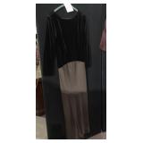 ANDREA POLIZZI BROWN VELVET BODICE SATIN SKIRT