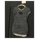 YIGAL AZROUEL BLACK CRINKLE SEMI SHEER FABRIC