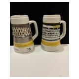 2 PGH PIRATES W.S. CHAMPION CERAMIC MUGS 1960 &
