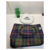 J. CREW PLAID BAG VERY GOOD CONDITION AND GREEN