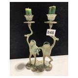 9" H FROG CANDLE HOLDER