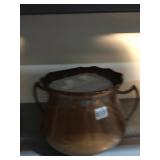 FOOTED COPPER PLANTER 7.5" H FOOTED X 13.5" W