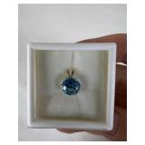 SWISS BLUE TOPAZ 2.56CT STONE IN 14K GOLD SETTING
