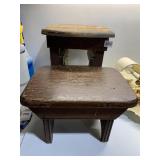 2 WOOD STOOLS