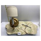 BIRD TRAY AND WALL LIGHT
