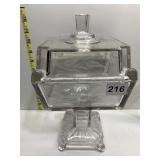 WHEAT DECORATION COMPOTE W/ LID 12" H X 6.5" X