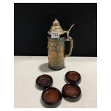 GERZ W. GERMANY STEIN, 4 GLASS COASTERS