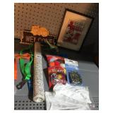 NEW DOG COLLARS, TOWEL HOLDER, TIN CAT SIGN, ETC.
