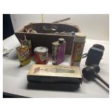 WOOD BOX, TRANSISTOR RADIO 3-1 OIL, LIQUID