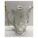 8.5" H PATTERN GLASS WATER PITCHER