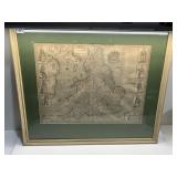 MAP THE KINGDOME OF ENGLAND FRAMED -1632 - FRAME
