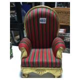 GOLD UPHL. BACK AND SEAT DOLL CHAIR