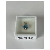 SWISS BLUE TOPAZ 3.31CT STONE IN 14K GOLD SETTING