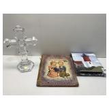 GERMANY CRYSTAL CROSS 9" H, LIGHT HOUSE TABLET,