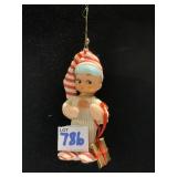 ANTIQUE ELF, CHENNIL SANTA