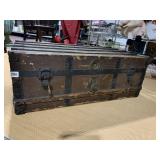 FLAT TOP ANTIQUE TRUNK 34" W X 24" D X 13" H