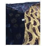 TWO RECTANGLE RAYON BLEND VELVET SCARVES BROWN