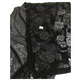 ANN TAYLOR LOFT BLACK RAYON SILK BLEND VELVET AND