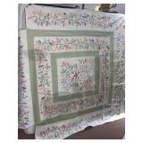 HAND STITCHED QUILT W/ PILLOW COVER 80" X 74"