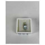SKY BLUE TOPAZ 3.74CT STONE IN 14K GOLD SETTING