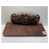 WALNUT CARVED WALL SHELF 12.5