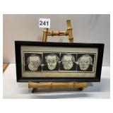 9" X 4.5" MAN W/ FLY ON NOSE AND EASEL WATER MARK