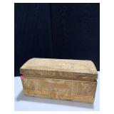 WOOD CHEST 23" W X 10" D W/ LEAF DESIGN