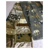 100% SILK VELVET RECTANGLE PATCH SCARF ROBN DE