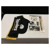 PGH STEELERS FLEECE HOODIE / SCARF, USED SMALL