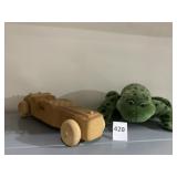 TALKING FROG, WOOD CAR