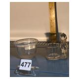CUPIE TOOTHPICK HOLDER AND FRY GLASS BOWL