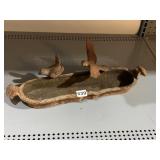 CAST IRON DISH W/ BIRD ON EDGE