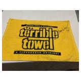 TERRIBLE TOWEL AUTOGRAPHED BY 1998 -2003 STEELERS
