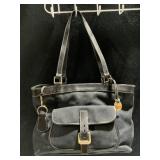 DOONEY AND BOURKE BLACK HANDBAG W/ LARGE OUTER