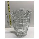 CRYSTAL PITCHER 7.5" H SQUARE W/ FAN DESIGN