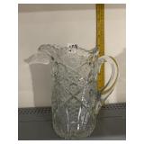 9.5" H PRESSED GLASS PITCHER