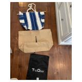 TRIP DOCK BAG, BURLAP BAG, BLUE/WHITE STRIPPED