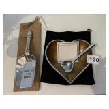 MUDPIE SCOOP & HEART SHAPED METAL CANDY DISH