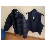 XXL VEST W/ TAGS, LARGE DOWN FILLED JACKET