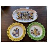 NOVA DERUTA SMALL PAINTED PLATTER ITALY & TWO
